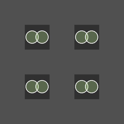 Picture of two circles repeated four times with background.