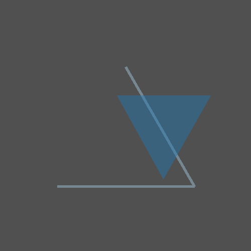 Picture of a complex shape with two triangles where one is missing a side.