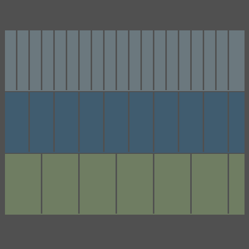 Abstract image showing rectangles of three colors